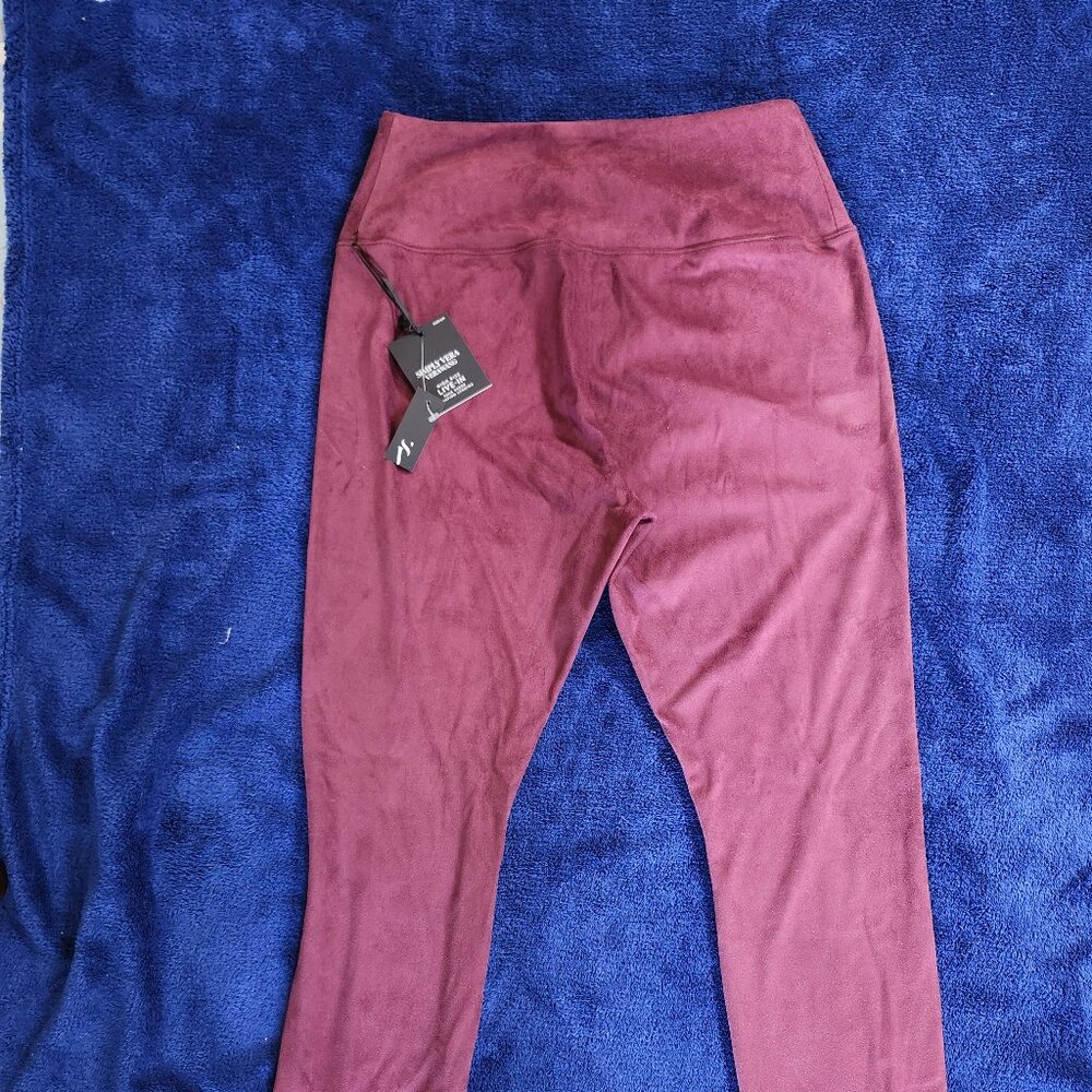 Vera Wang red wine legging, suede material